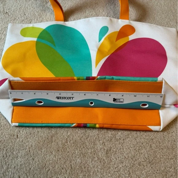 Clinique Canvas Tote Bag in Vibrant Splash Pattern - New, never used! - Picture 5 of 9